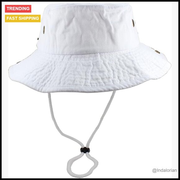 Accessories - Cotton Adjustable Bucket Safari Boonie Sun Hat Stone Washed Y2K Retro Chic
